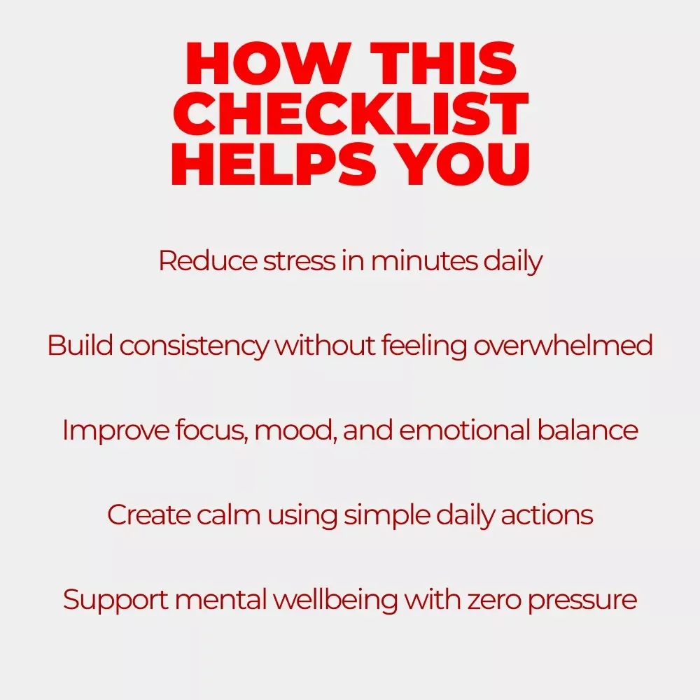 Your Self-Care Micro-Habits Checklist for Stress | Simple Daily Self Care Micro Habits for Stress Relief & Calm