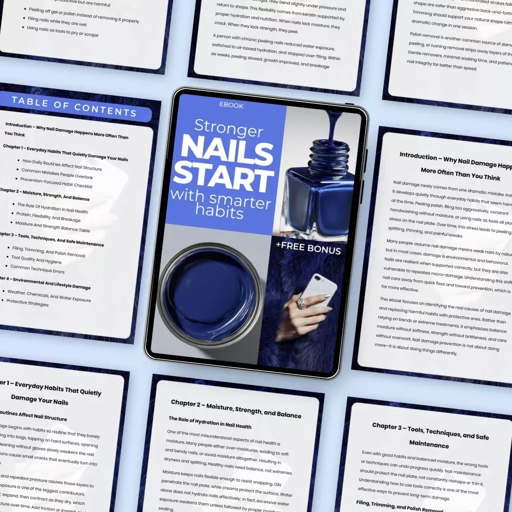 Stronger Nails Start With Smarter Habits – Practical eBook Guide with Nail Damage Prevention Tips, Daily Routines, Tools & Long-Term Nail Care Strategy
