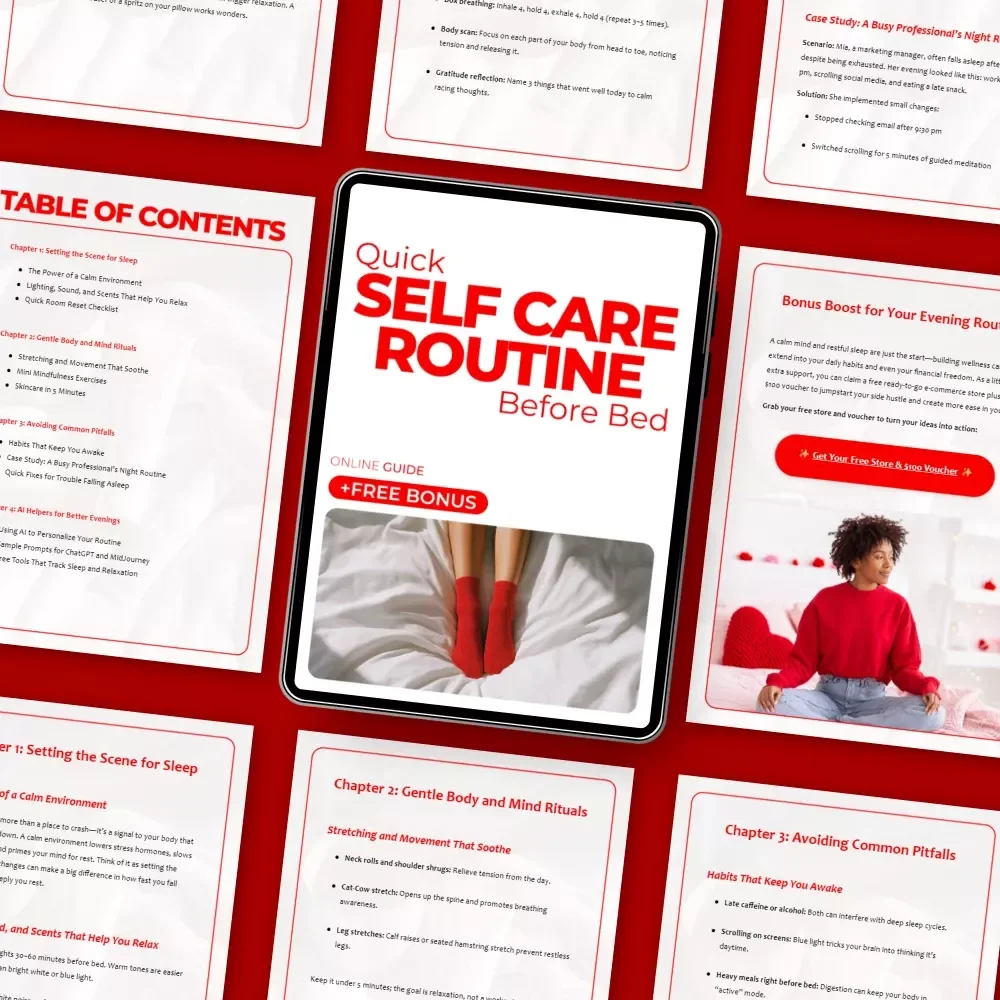 Quick Self Care Routine Before Bed – A Calm, Simple Night Guide for Better Sleep | Digital Download