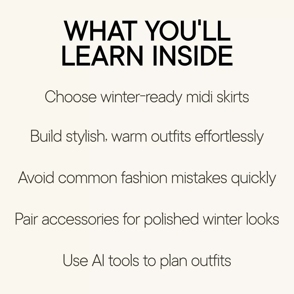Cold Weather Chic with a Midi Skirt – Winter Style Guide, eBook, and Checklist for Fashionable Layering