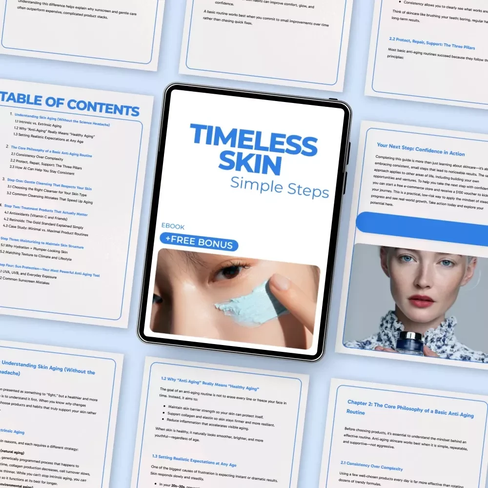 Timeless Skin, Simple Steps: Your Essential Anti-Aging Routine Guide for Healthy, Ageless Skin