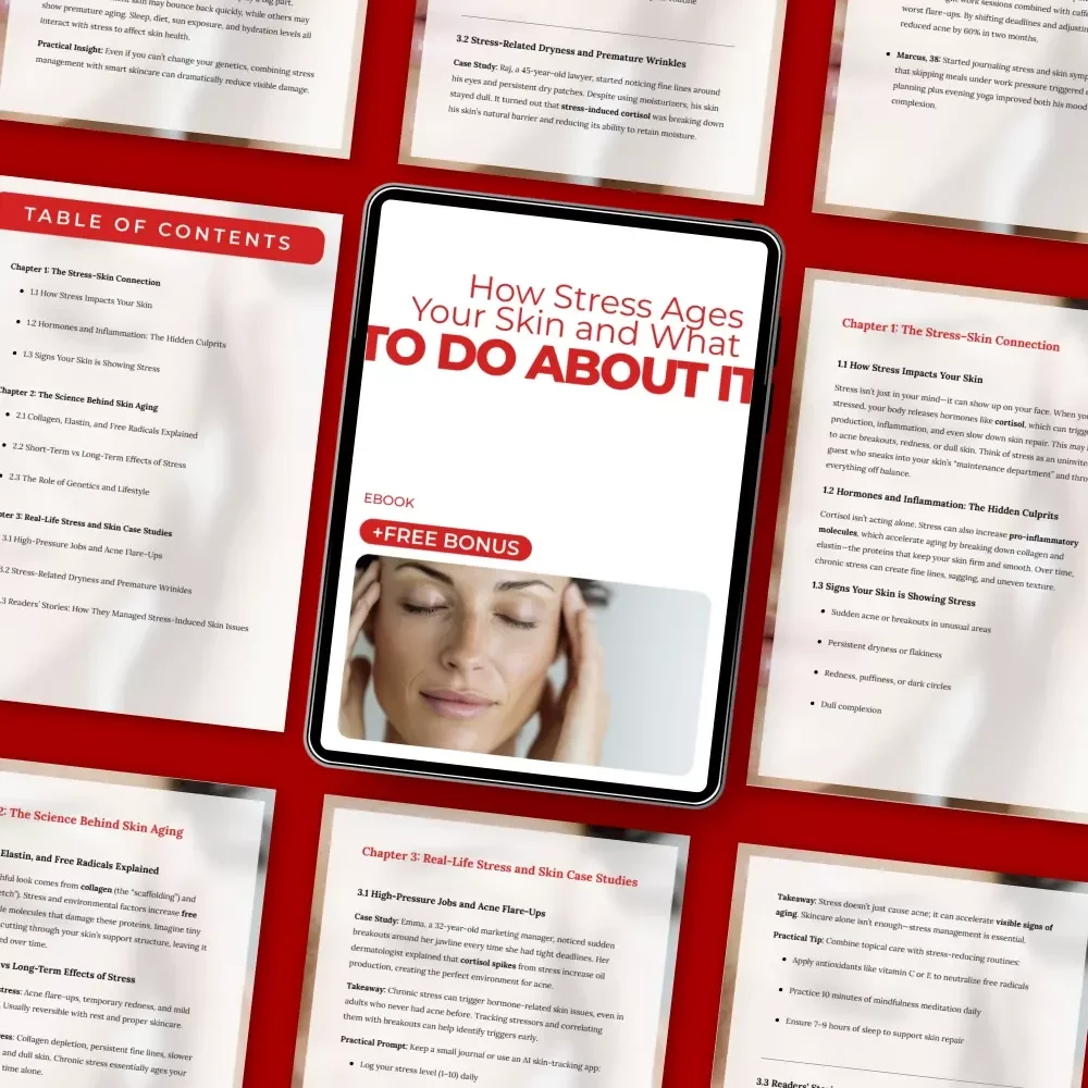 How Stress Ages Your Skin and What to Do About It | Stress–Skin Science eBook, Stress and Skin Aging Link Guide, Anti-Aging Self-Care Digital Download