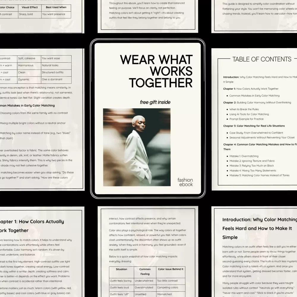 Wear What Works Together – Color Matching Guide for Outfits, Personal Style, and Confident Everyday Dressing | Digital Download