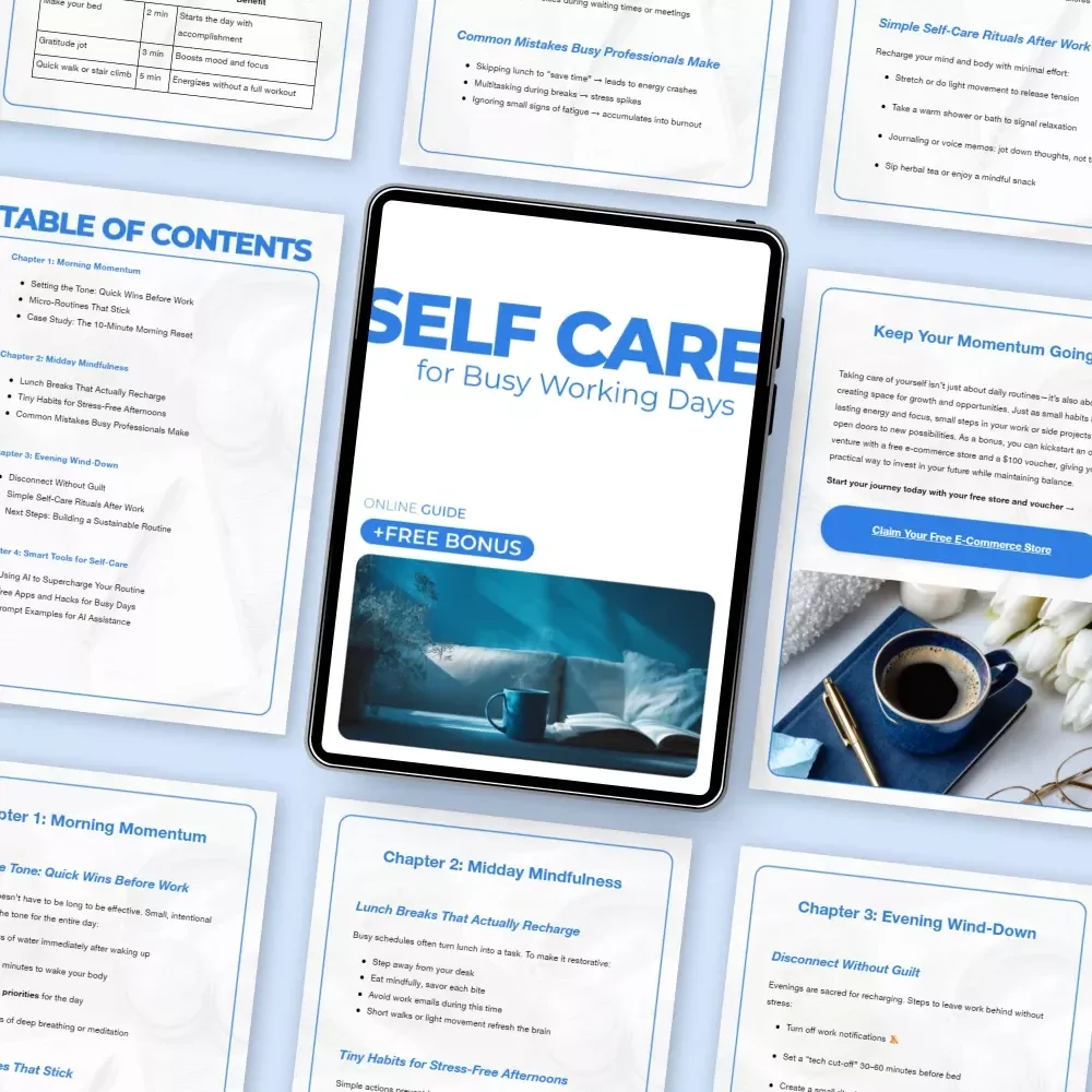 Self Care for Busy Working Days – A Practical Guide to Daily Balance, Mindful Routines & Simple Self Care for Busy Working Days