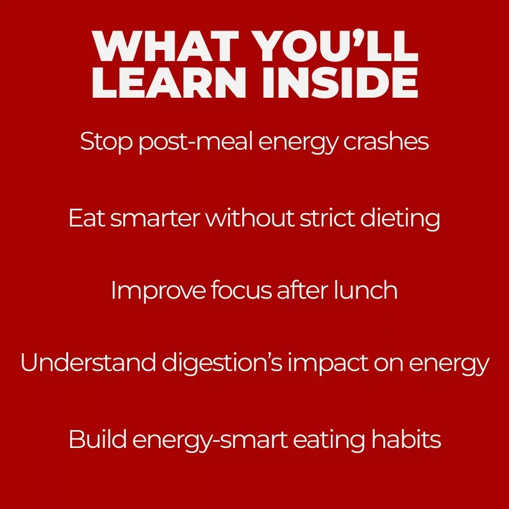 The Midday Energy Crash Mystery – Post-Meal Fatigue Guide, Digestion & Energy Balance eBook, Smart Eating Digital Download