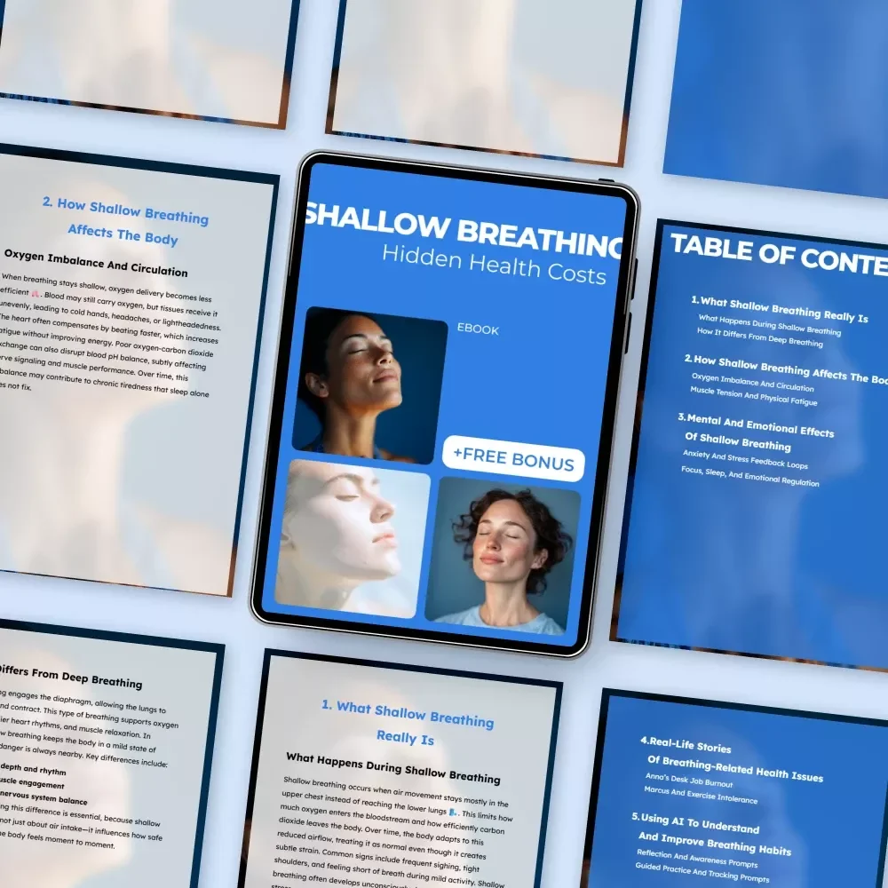 Shallow Breathing, Hidden Health Costs - Digital Guide on Breathing Awareness, Health, and Wellbeing