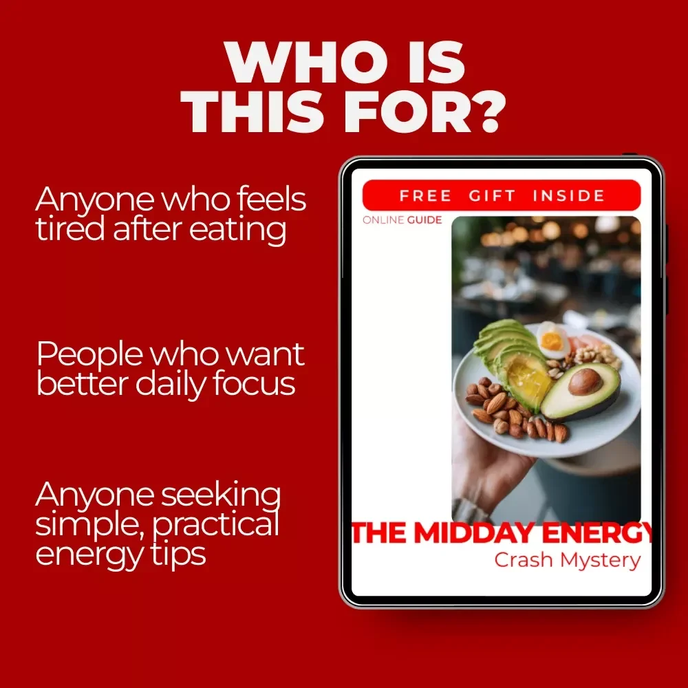 The Midday Energy Crash Mystery – Post-Meal Fatigue Guide, Digestion & Energy Balance eBook, Smart Eating Digital Download
