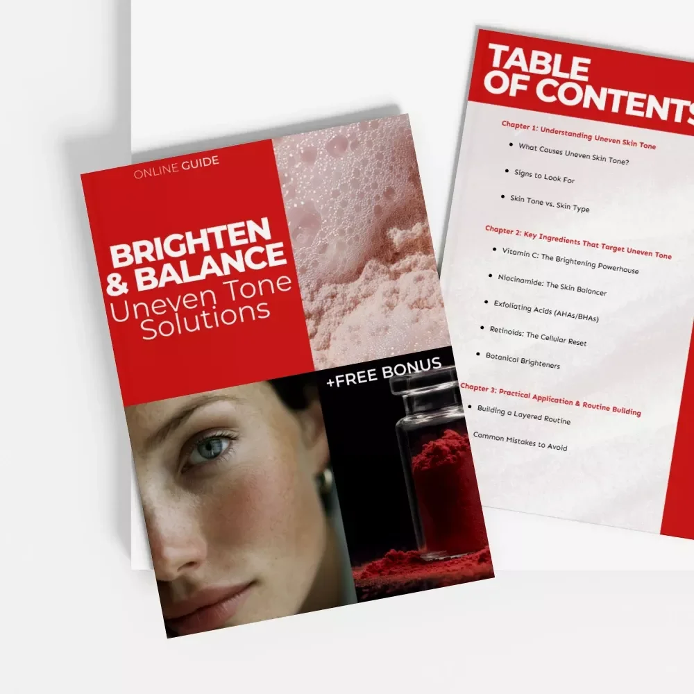 Brighten & Balance: Uneven Tone Solutions – Best Ingredient Guide for Uneven Tone, Skincare Routine & Digital Guide