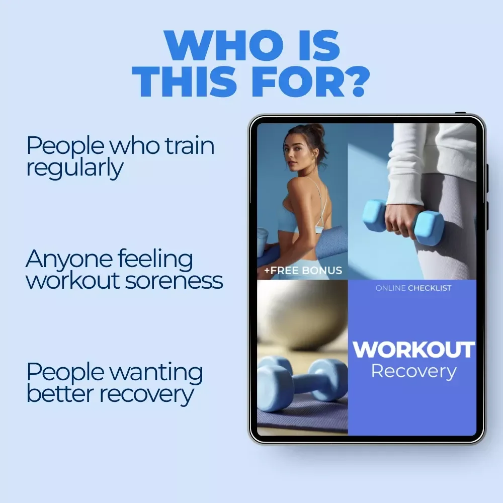 Workout Recovery Checklist | Simple Workout Recovery Tips for Faster Muscle Repair, Less Soreness & Better Performance | Instant Digital Download