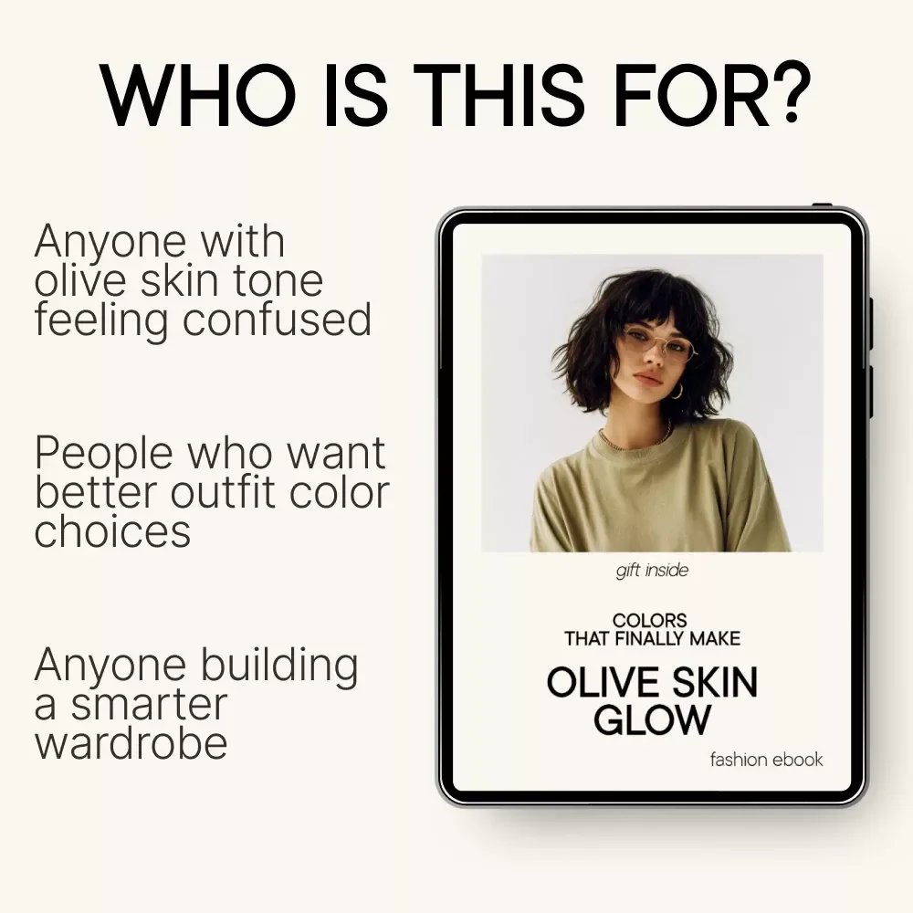 Colors That Finally Make Olive Skin Glow | Olive Skin Tone Color Guide eBook | Best Clothing Colors, Makeup & Wardrobe Palette Digital Download