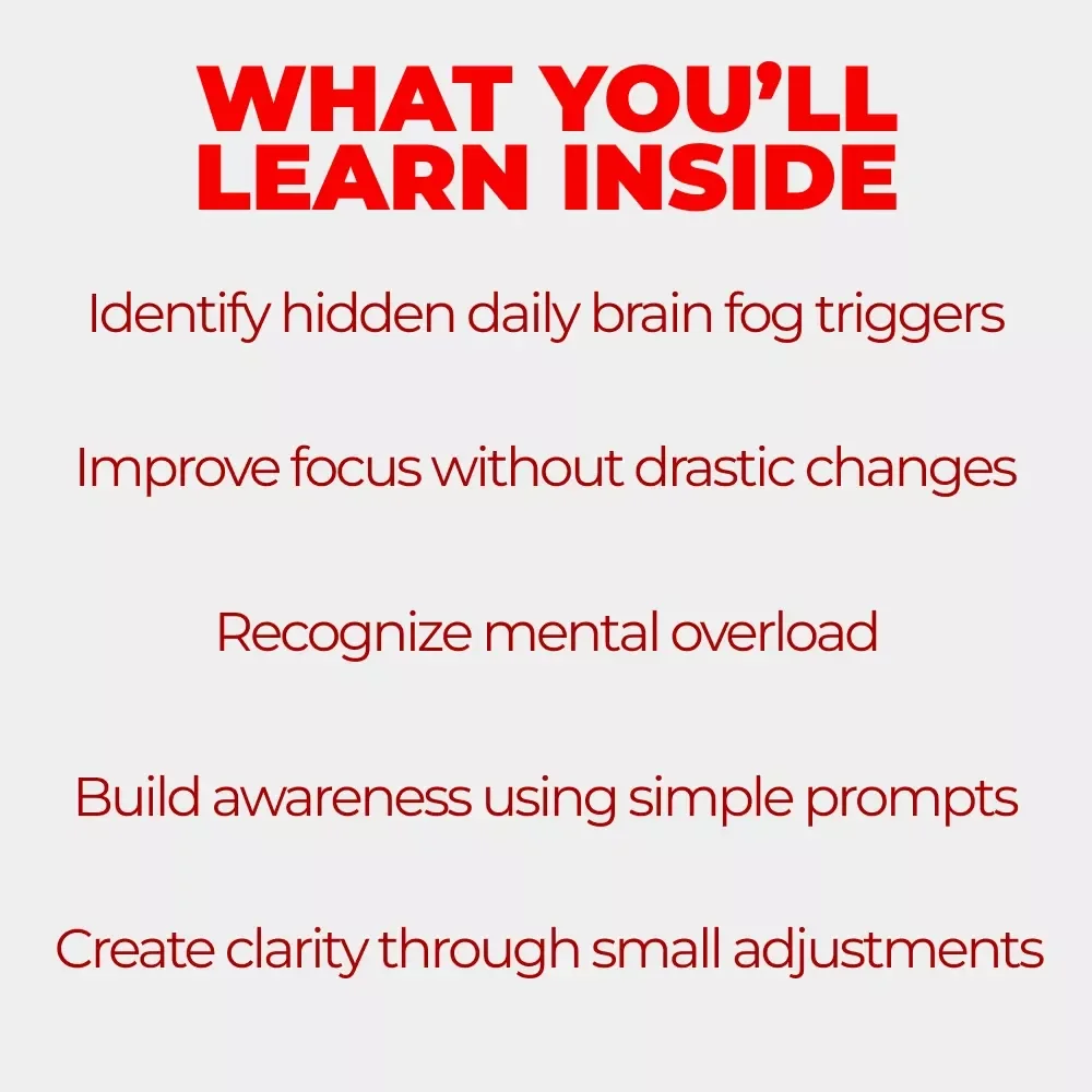 Brain Fog, Everyday Causes – Digital Guide to Mental Clarity, Focus, Lifestyle Triggers & Daily Awareness eBook