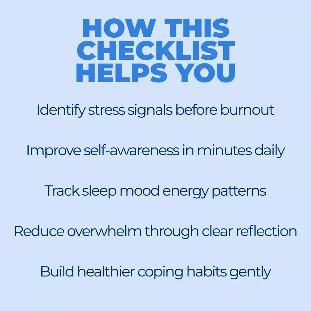 Your Quick-Check for Mental Overload – Printable Checklist to Spot mental stress signs & Regain Calm