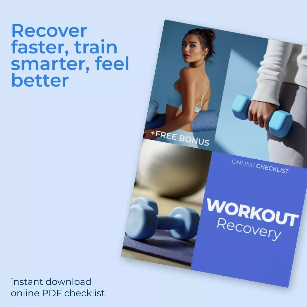 Workout Recovery Checklist | Simple Workout Recovery Tips for Faster Muscle Repair, Less Soreness & Better Performance | Instant Digital Download