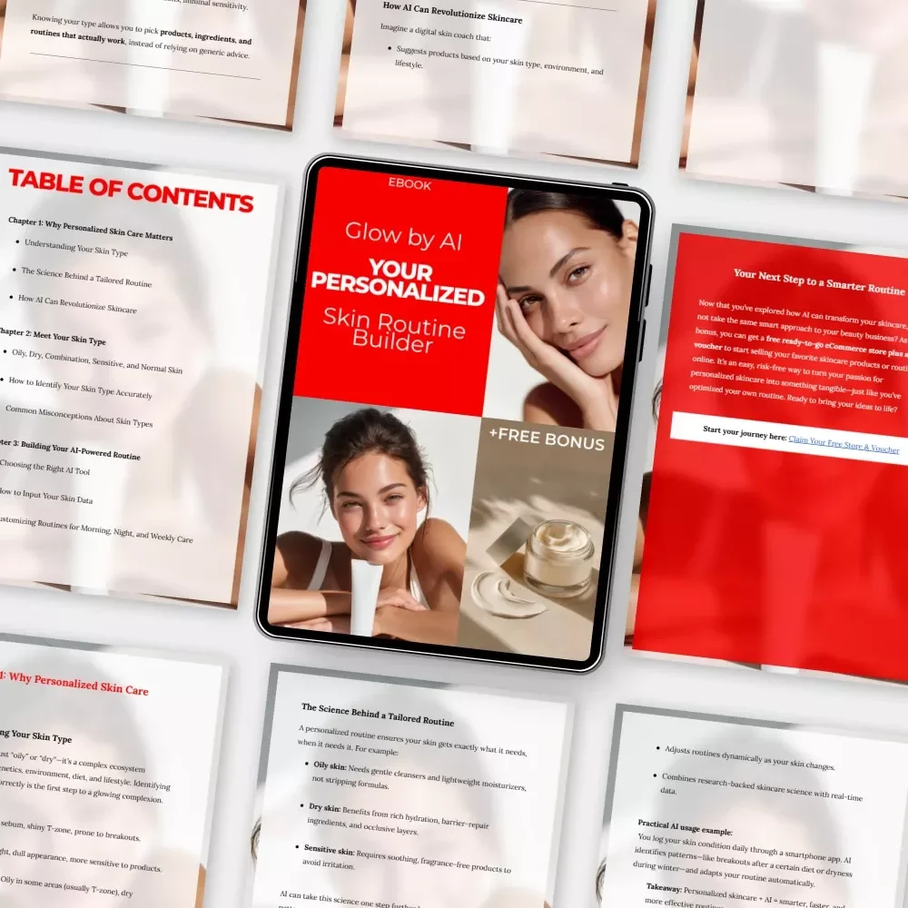 Glow by AI: Your Personalized Skin Routine Builder – Tailored Skin Care eBook with AI-Powered Routine Builder for Every Skin Type