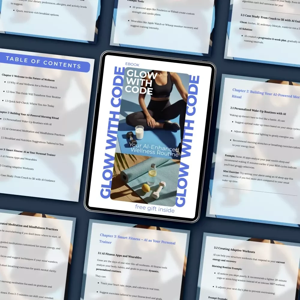 Glow with Code: Your AI-Enhanced Wellness Routine | Smart Self-Care Ebook with ai wellness routine suggestions for Mind, Body & Skin