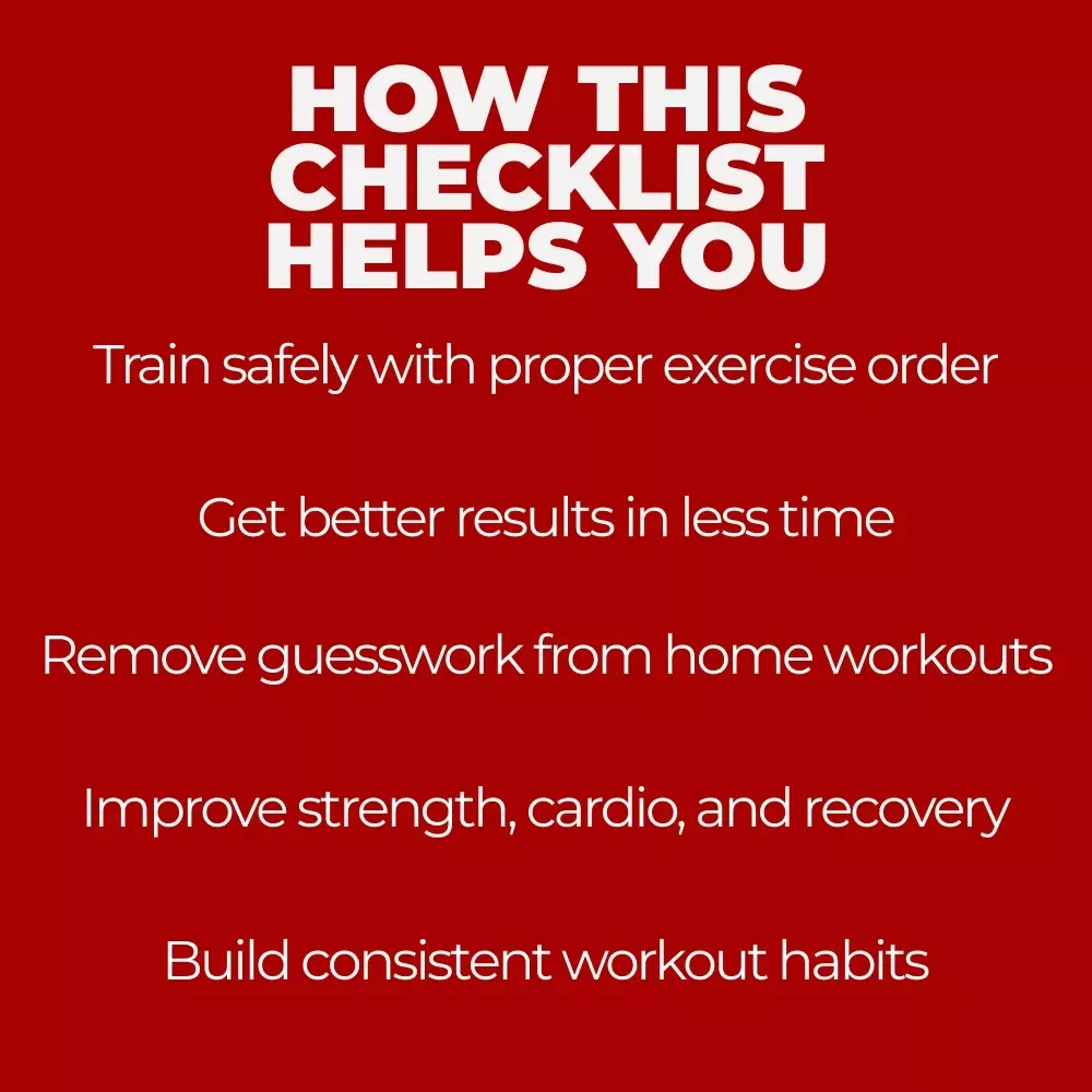 Best Workout Sequence at Home – Smart Home Fitness Guide, Bodyweight Strength Plan, Cardio Finisher Routine, Mobility & Recovery Checklist, AI Workout Planning eBook