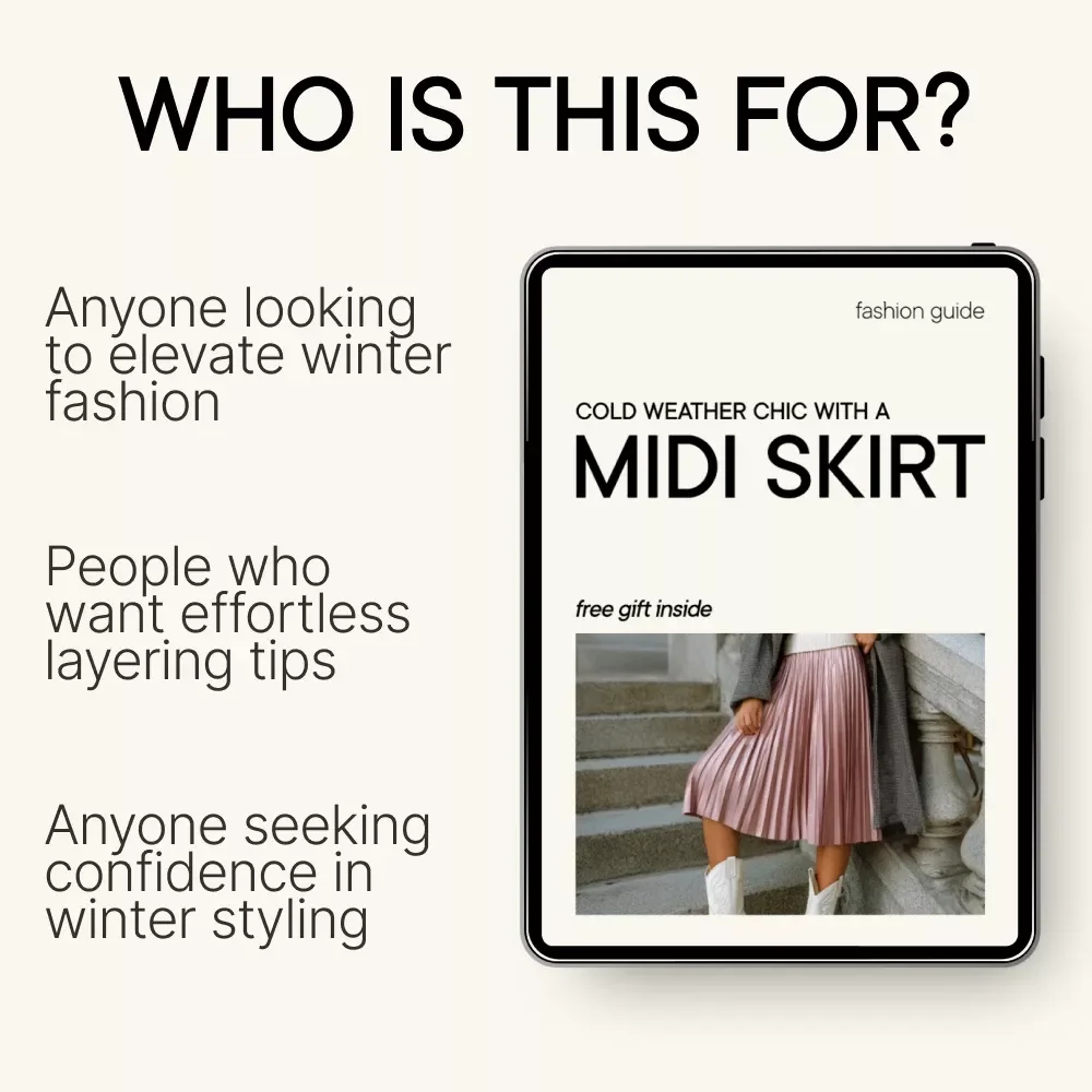 Cold Weather Chic with a Midi Skirt – Winter Style Guide, eBook, and Checklist for Fashionable Layering