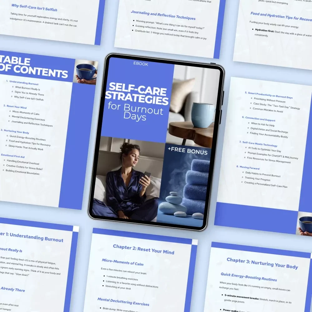 Self-Care Strategies for Burnout Days | Practical Ebook for Mind, Body & Balance | self care for burnout days