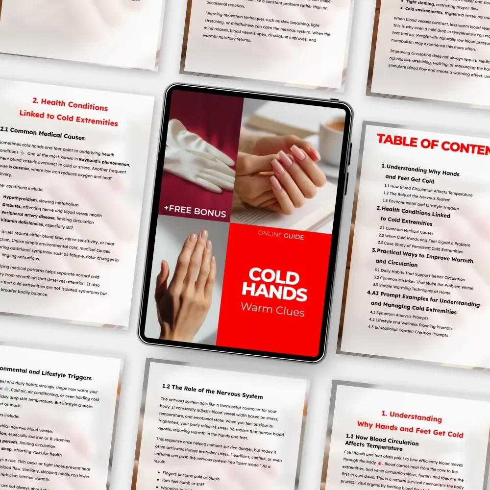 Cold Hands, Warm Clues – Digital Guide to Cold Hands and Feet, Circulation Health, Warmth Improvement, Wellness eBook Download