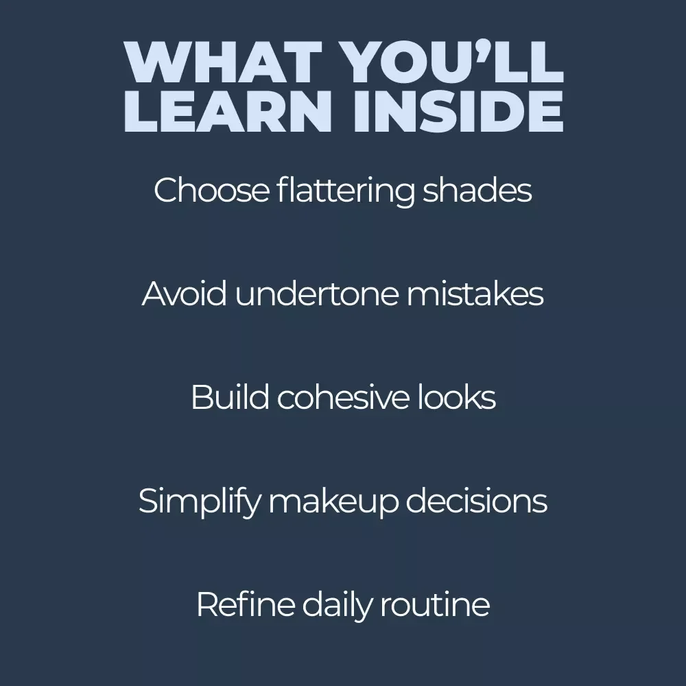 Cool Tones Confident Looks – A Complete Guide to Makeup for Cool Skin Tone | Everyday & Elevated Beauty Routine Digital Download