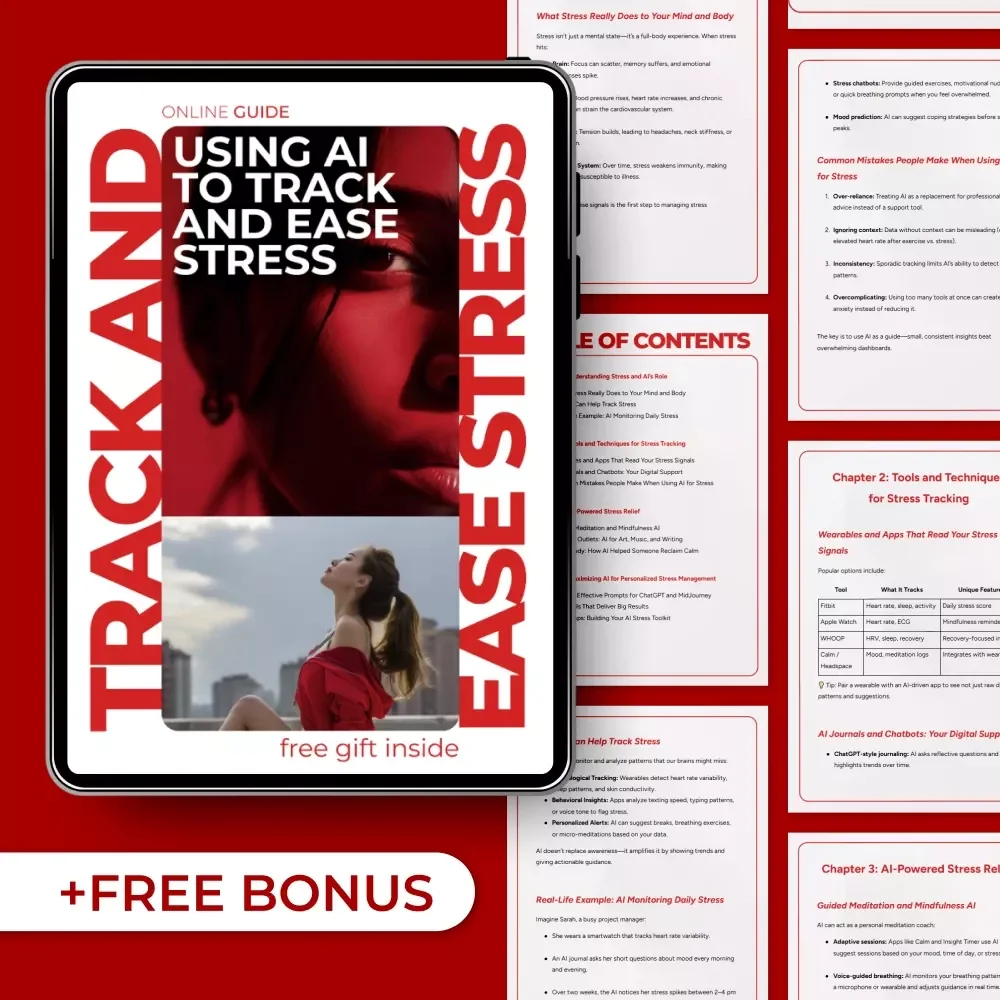 Using AI to Track and Ease Stress – Practical Guide for ai stress tracking and relief, Digital Download for Mindfulness, Calm, and Modern Self-Care