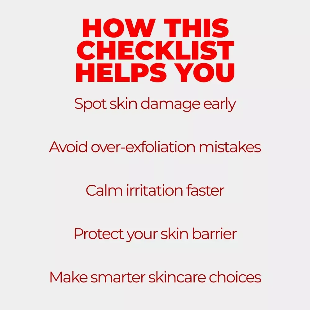 Is Your Skin Begging for Mercy – Over-Exfoliation Skin Barrier Repair Guide, Sensitive Skin Checklist, Redness & Breakout Warning Signs Digital Download