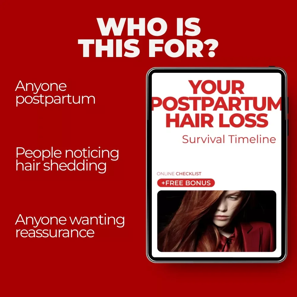 Your Postpartum Hair Loss Survival Timeline | Postpartum Hair Loss Timing Checklist | New Mom Hair Shedding & Regrowth Tracker
