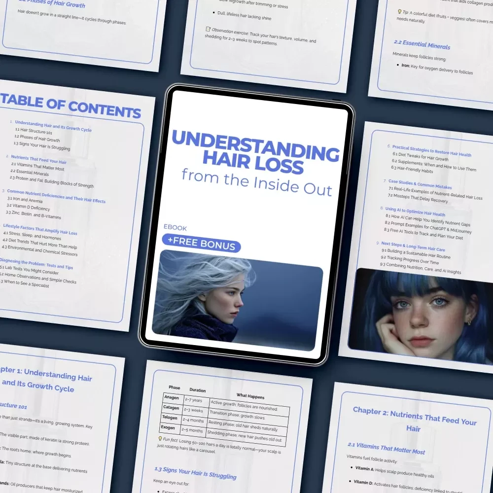 Understanding Hair Loss from the Inside Out – Hair Loss and Nutrient Deficiency eBook, Science-Backed Nutrition Guide, Digital Download for Stronger Healthier Hair