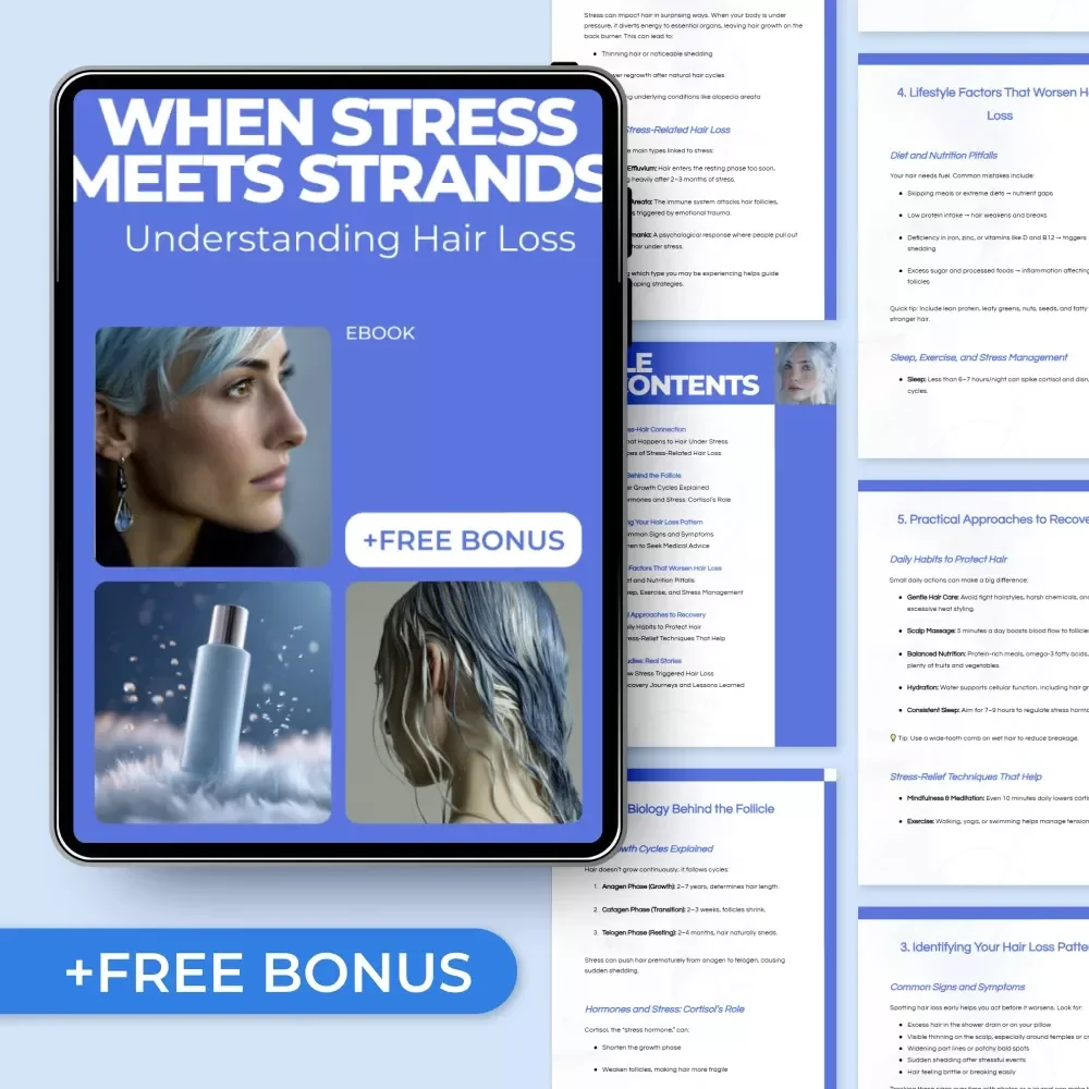 When Stress Meets Strands: Understanding Hair Loss – Ebook Guide on Hair Loss and Stress Correlation, Stress-Related Hair Thinning, Recovery & Resilience