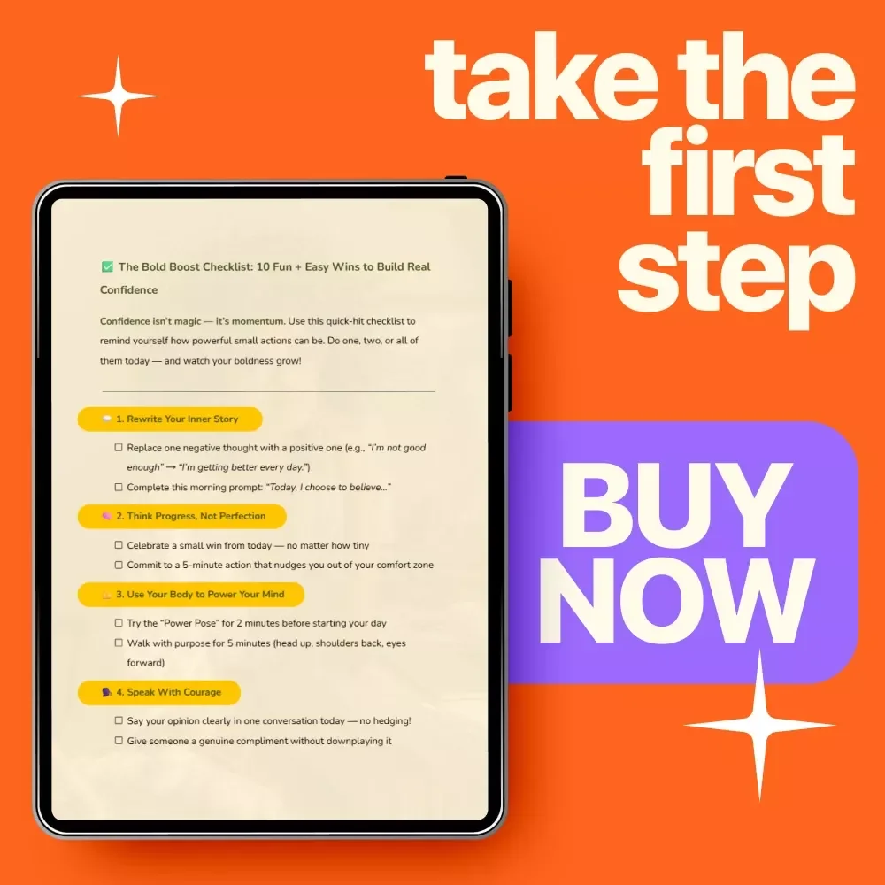 The Bold Boost Checklist: 10 Fun + Easy Wins to Build Real Confidence | Digital Download, Confidence Guide, Self-Esteem eBook, Daily Checklist