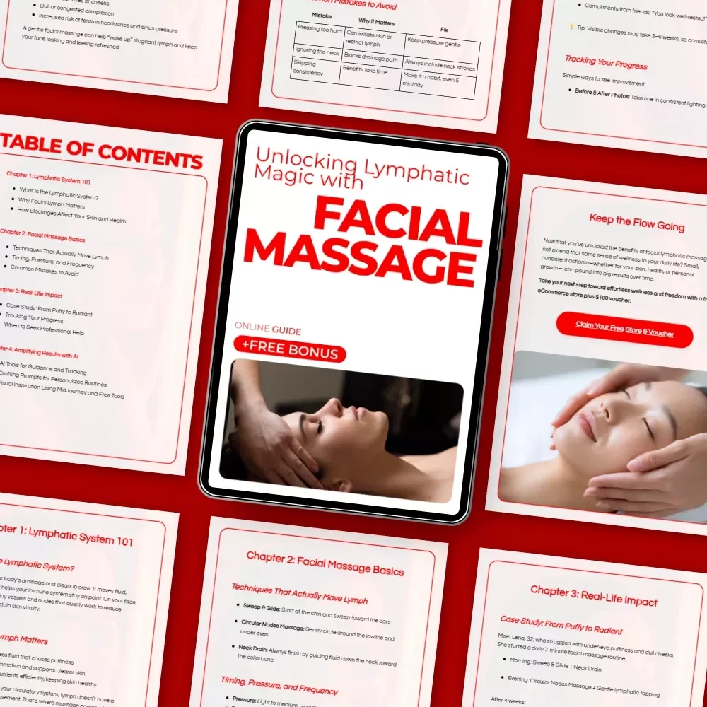 Unlocking Lymphatic Magic with Facial Massage | Facial Massage Lymphatic Benefits Guide, Self-Care Beauty Routine, Digital Download