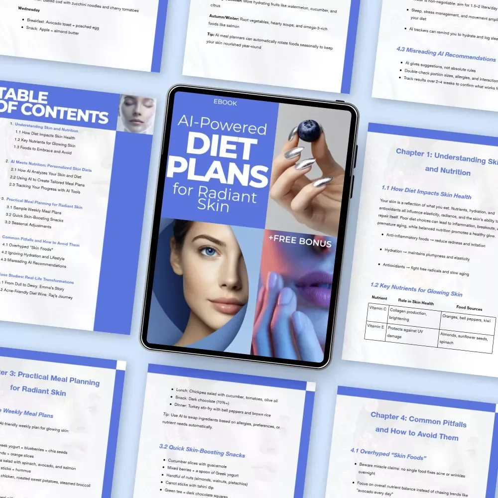 AI-Powered Diet Plans for Radiant Skin | Smart Nutrition Guide | Personalized ai diet plan for skin health eBook