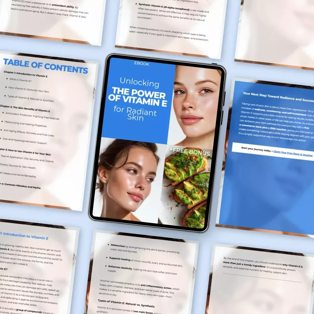 Unlocking the Power of Vitamin E for Radiant Skin | Skincare Science eBook, Natural Glow Guide, vitamin e benefit for skin