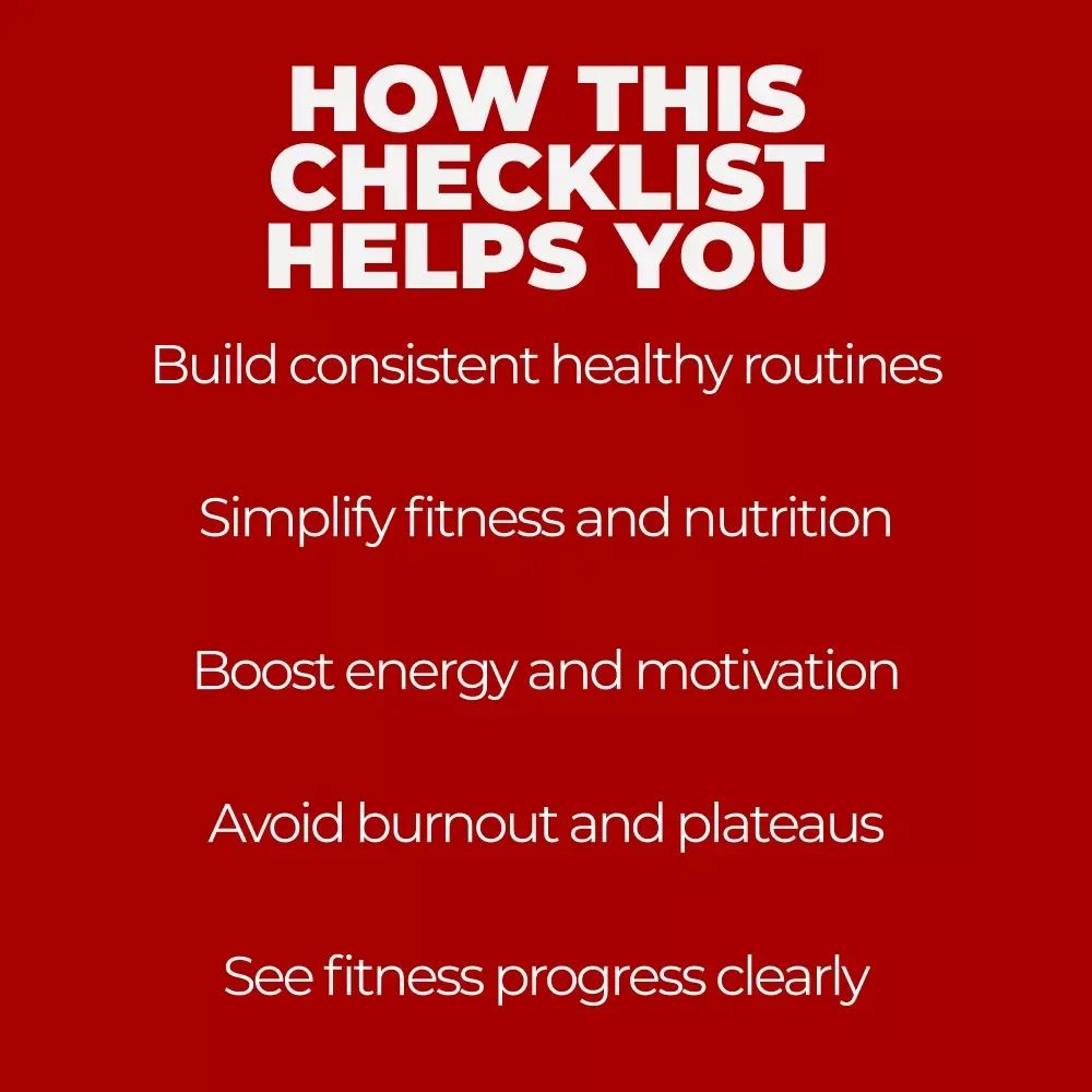 The Fitness & Diet Synergy Checklist | Fitness and Diet Combined Benefits Planner | Printable Wellness & Nutrition Checklist
