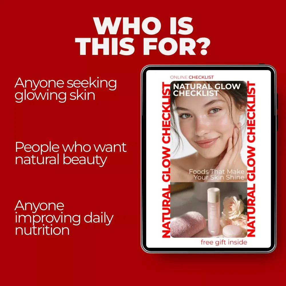 Natural Glow Checklist: Foods That Make Your Skin Shine – Simple Guide to Foods That Help Skin Glow Naturally, Radiant Skin Nutrition Checklist, Instant Digital Download
