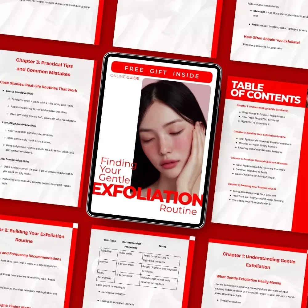 Finding Your Gentle Exfoliation Routine | Skincare Guide eBook, Sensitive Skin Exfoliation Checklist, Personalized Exfoliation Routine, Digital Download