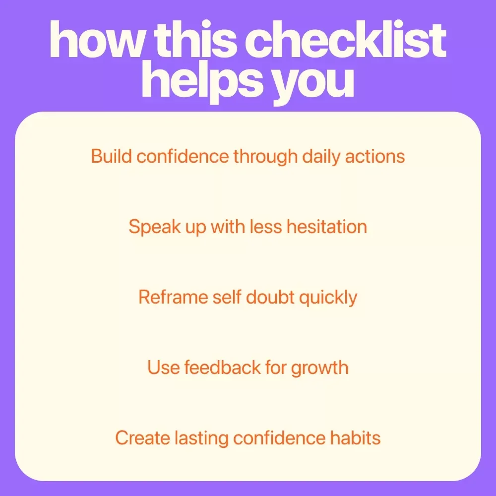 Confidence On the Clock: Your Workplace Power-Up Checklist | Daily Career Confidence Builder for Professionals Learning How to Gain Confidence in the Workplace
