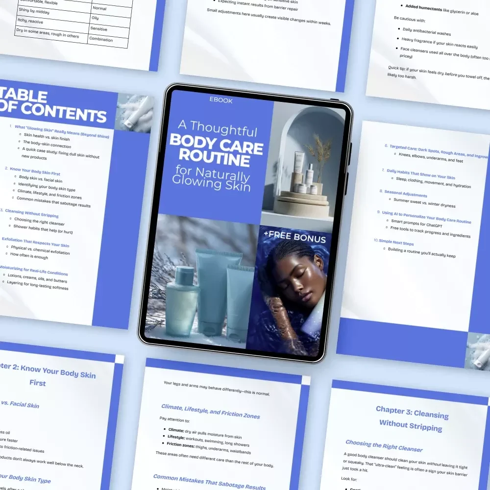 A Thoughtful Body Care Routine for Naturally Glowing Skin | Practical Ebook for a Body Care Routine for Glowing Skin | Build Healthy, Radiant Skin Without Overcomplicating