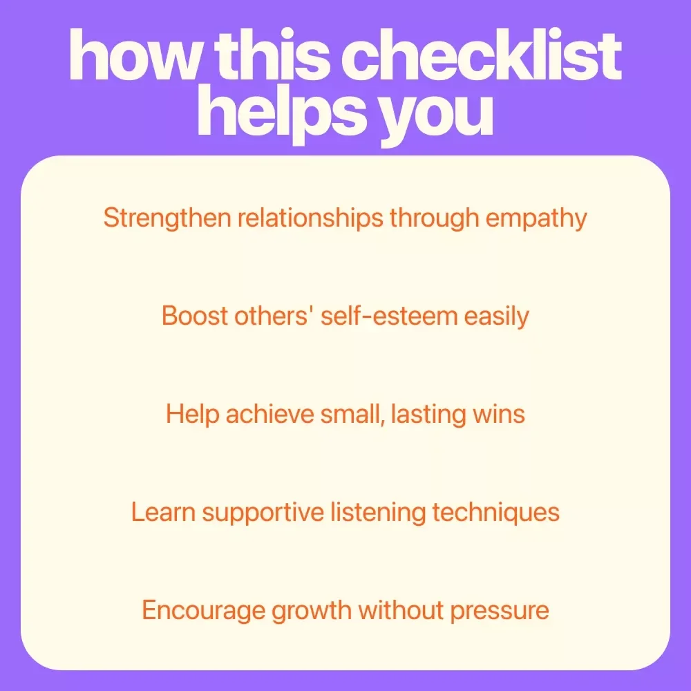 Confidence Boosting Buddy Checklist: Your Step-by-Step Support Plan - How to Help Someone with Lack of Confidence