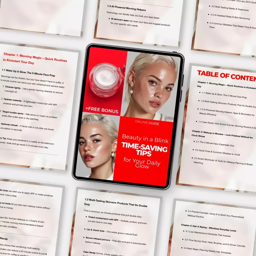 Beauty in a Blink: Time-Saving Tips for Your Daily Glow – Digital Download eBook Guide