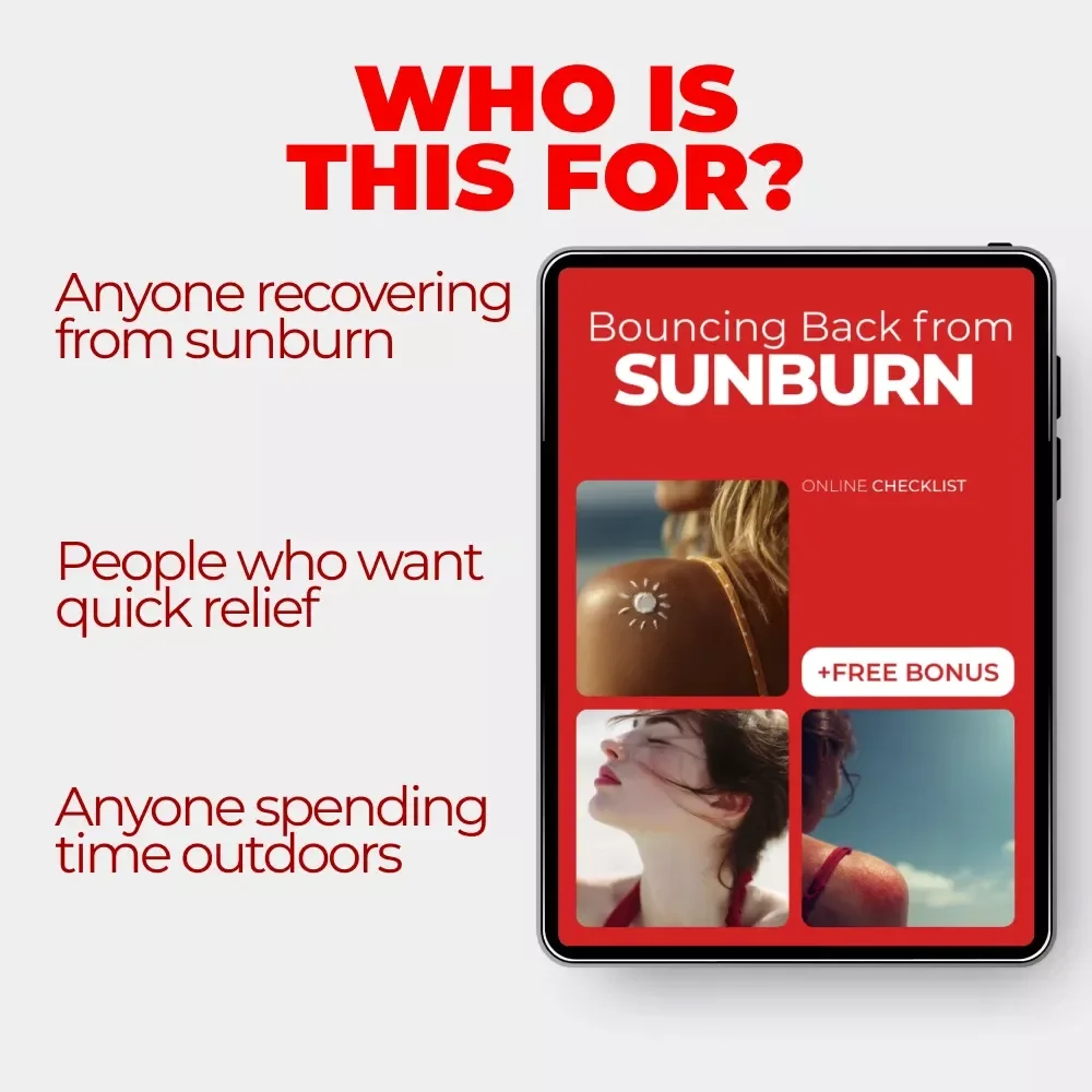 Bouncing Back from Sunburn – Easy Sunburn Recovery Tips Checklist | Instant Digital Download for Fast Skin Relief