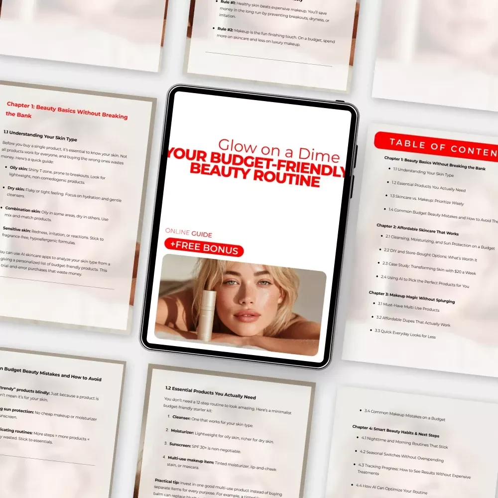 Glow on a Dime: Your Budget-Friendly Beauty Routine eBook & Guide for Glowing Skin and Flawless Makeup
