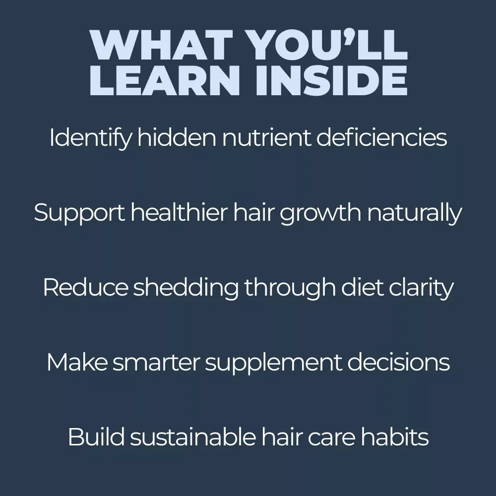 Understanding Hair Loss from the Inside Out – Hair Loss and Nutrient Deficiency eBook, Science-Backed Nutrition Guide, Digital Download for Stronger Healthier Hair
