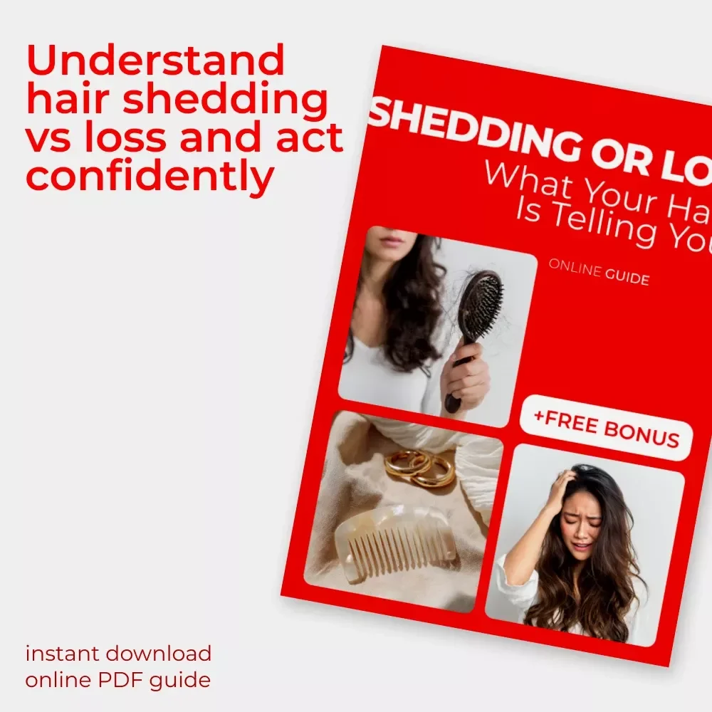 Shedding Or Loss, What Your Hair Is Telling You – Hair Shedding Explained, Hair Loss And Warning Signs, AI Hair Analysis Guide, Digital Download