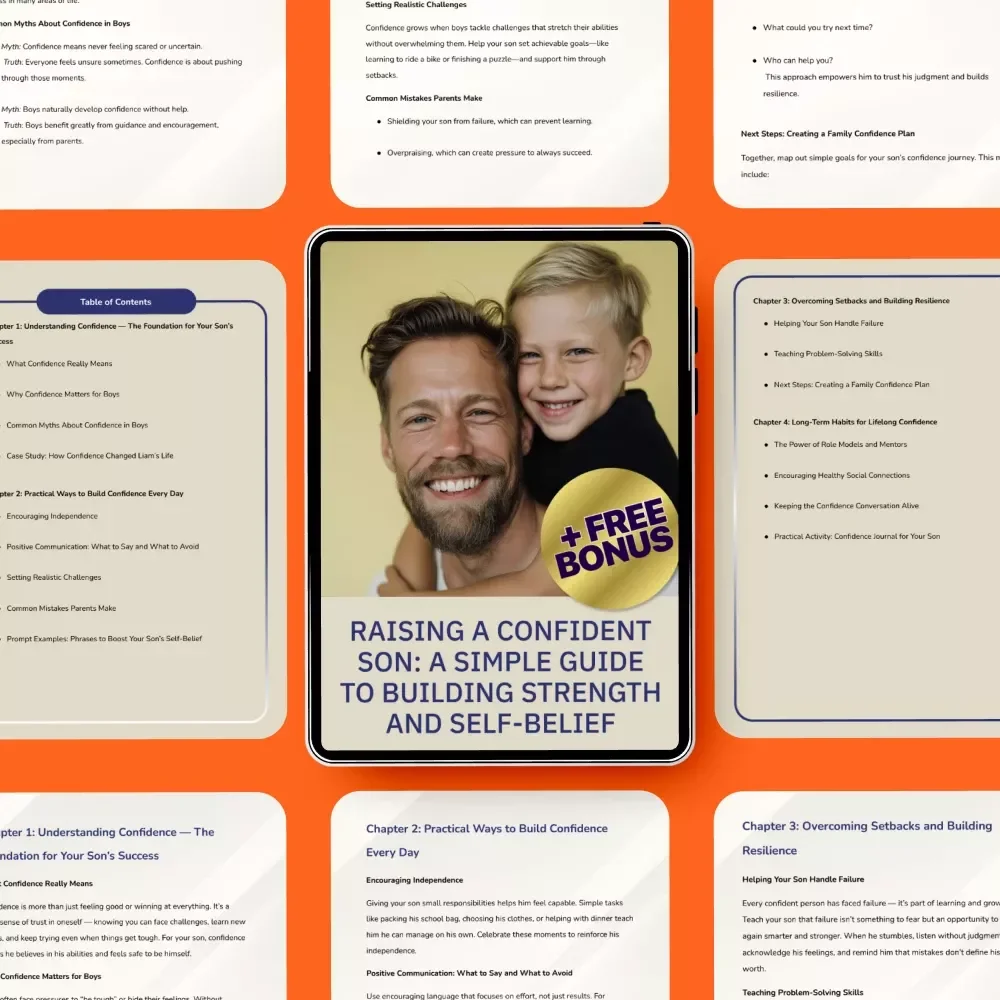 Raising a Confident Son: A Simple Guide to Building Strength and Self-Belief | Practical Parenting Guide on how to instill confidence in your son | Digital Download