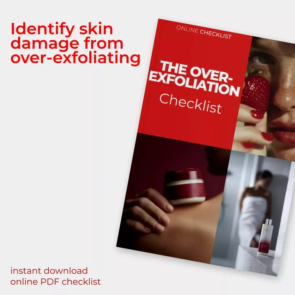 The Over-Exfoliation Checklist | Skin Barrier Care Guide & Over Exfoliation Signs on Skin | Printable Skincare Self-Check