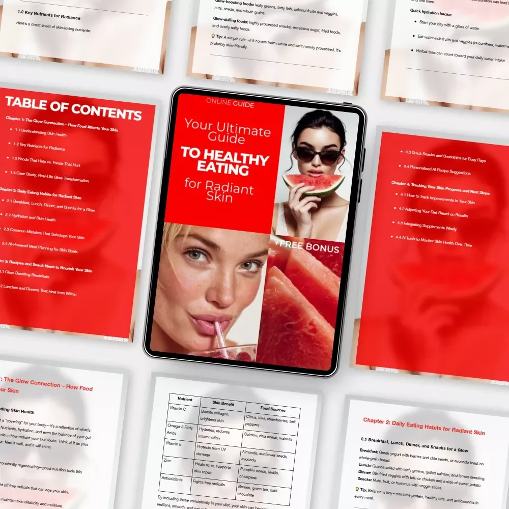 Your Ultimate Guide to Healthy Eating for Radiant Skin – A Digital Download for Glowing Skin Tips