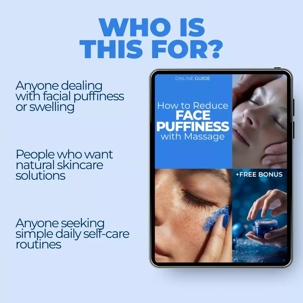 How to Reduce Face Puffiness with Massage | Face Puffiness Reduction Massage Guide | Lymphatic Drainage, Gua Sha & AI Tools Digital Download