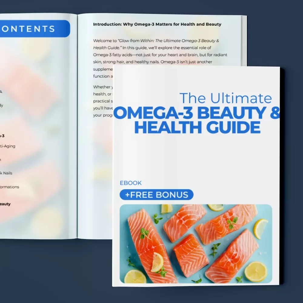 The Ultimate Omega-3 Beauty & Health Guide | Ebook on omega 3 benefits health and beauty for Glowing Skin & Total Wellness