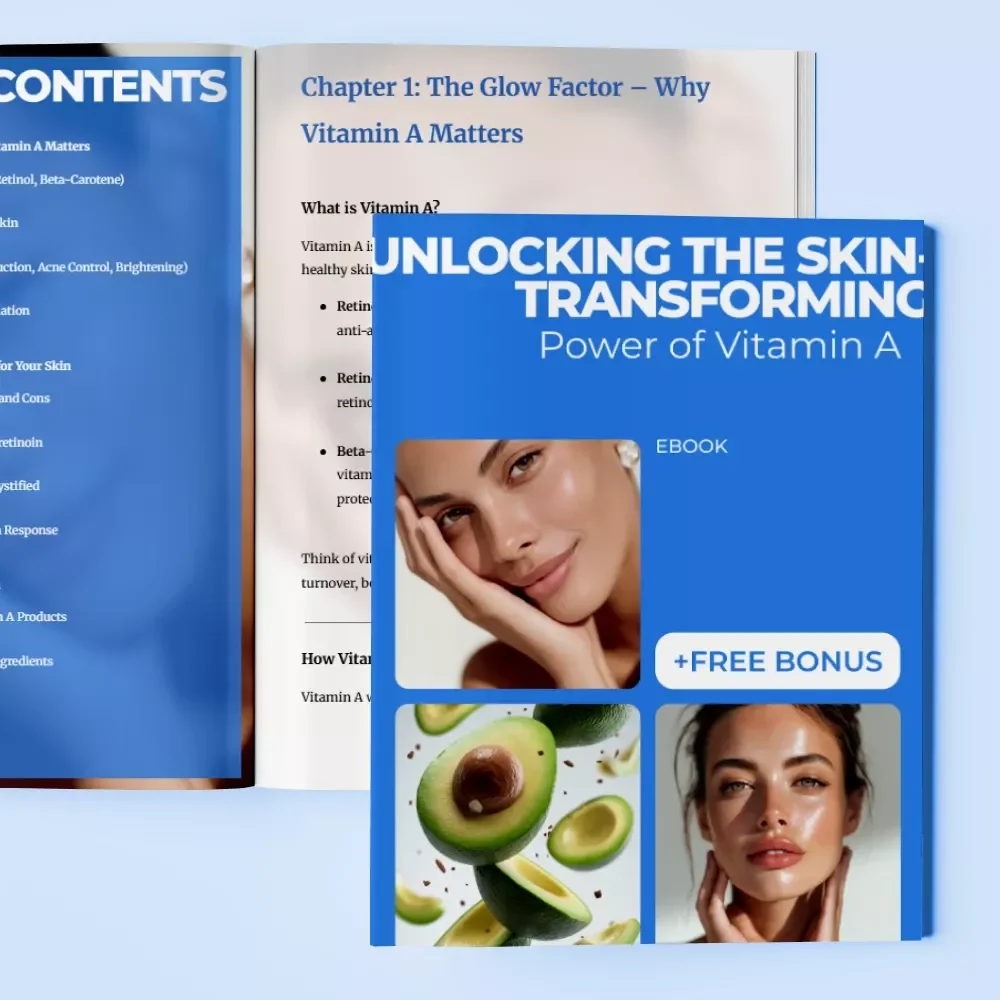 Unlocking the Skin-Transforming Power of Vitamin A | Ultimate Skincare eBook Guide on vitamin a for skin benefits | Glow, Acne & Anti-Aging Routine